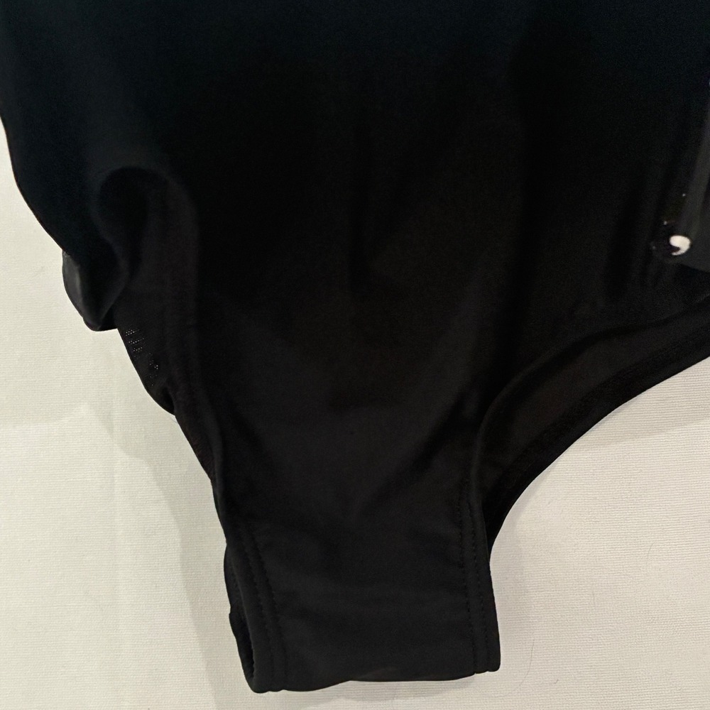 Blair Swimsuit Romper Women 10 Black Floral Tummy Trimmer One Piece Swimwear NWT - Picture 3 of 8